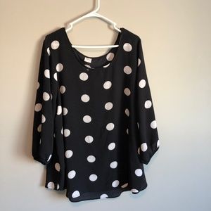Black blouse with White Polka Dots (3X)